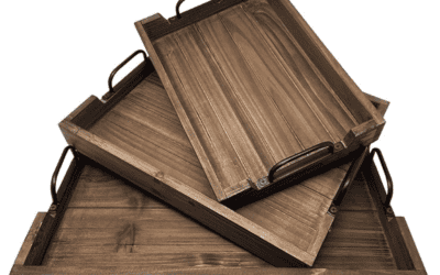 Wood Serving Tray Set